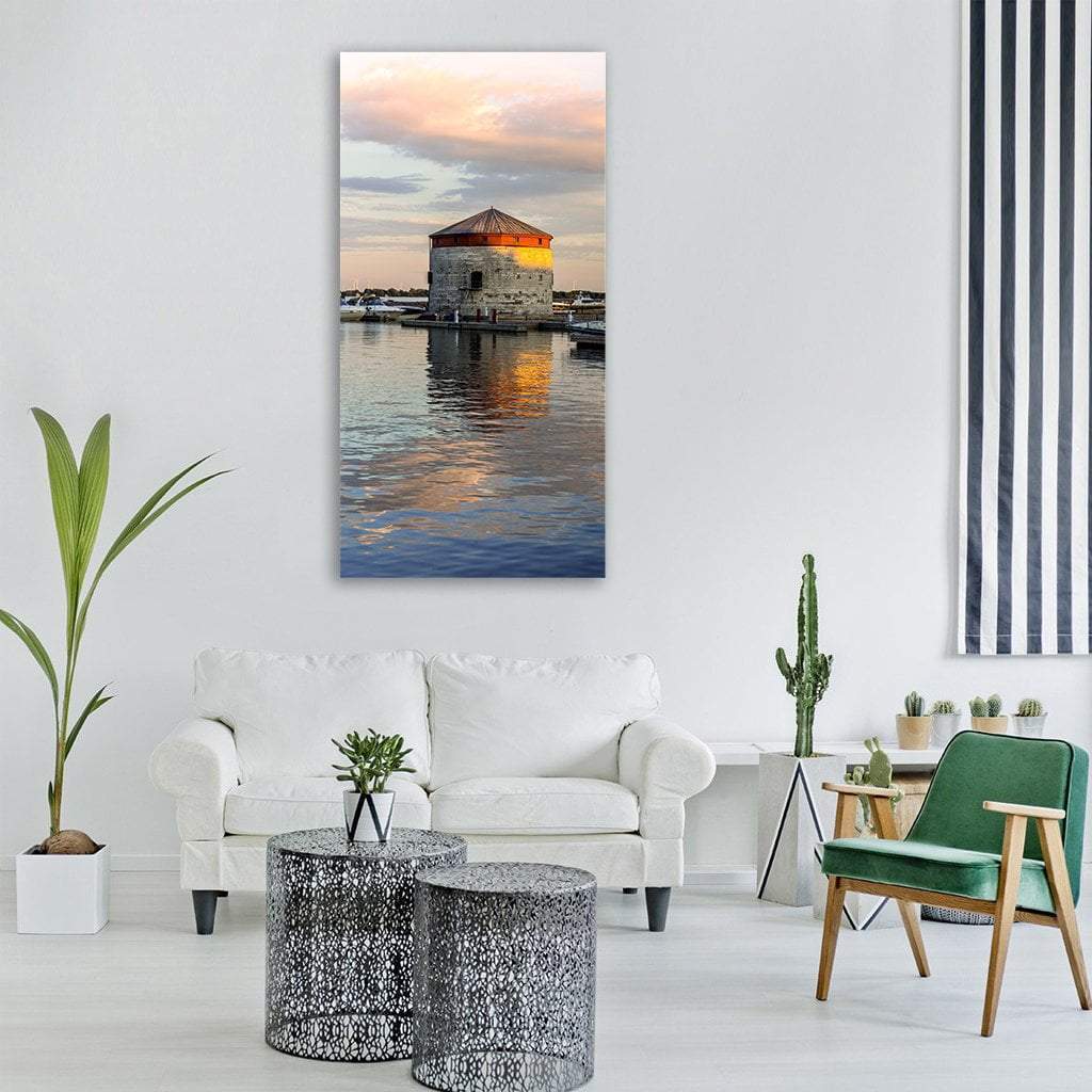 Marina Harbor In Ontario Vertical Canvas Wall Art-1 Vertical-Gallery Wrap-12" x 24"-Tiaracle