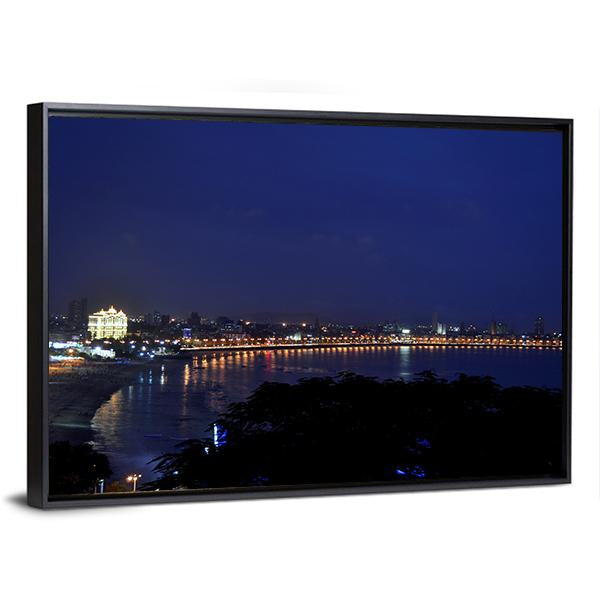 Marine Drive Mumbai Canvas Wall Art-3 Horizontal-Gallery Wrap-25" x 16"-Tiaracle