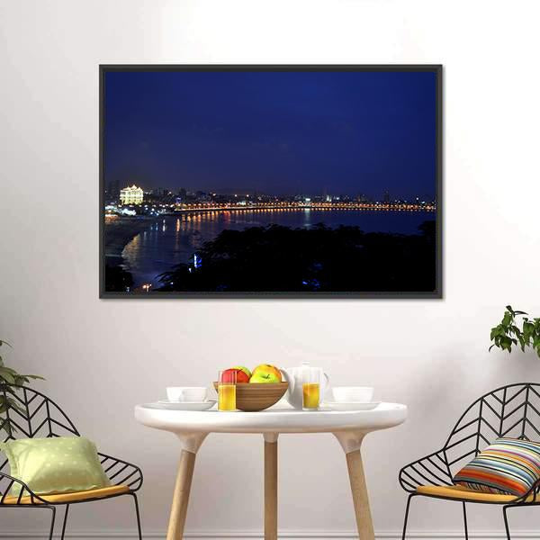 Marine Drive Mumbai Canvas Wall Art-3 Horizontal-Gallery Wrap-25" x 16"-Tiaracle