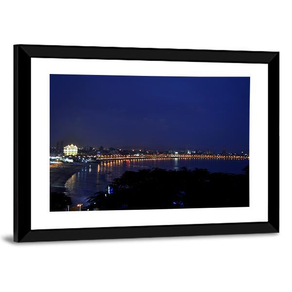 Marine Drive Mumbai Canvas Wall Art-3 Horizontal-Gallery Wrap-25" x 16"-Tiaracle