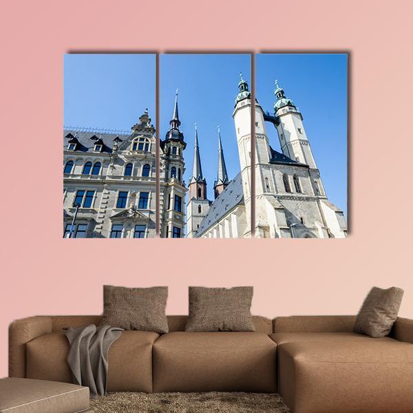 Church In Halle Canvas Wall Art-3 Horizontal-Gallery Wrap-25" x 16"-Tiaracle