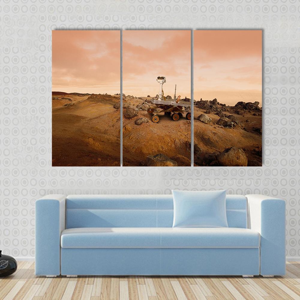 Rover In Mars Canvas Wall Art-3 Horizontal-Gallery Wrap-37" x 24"-Tiaracle