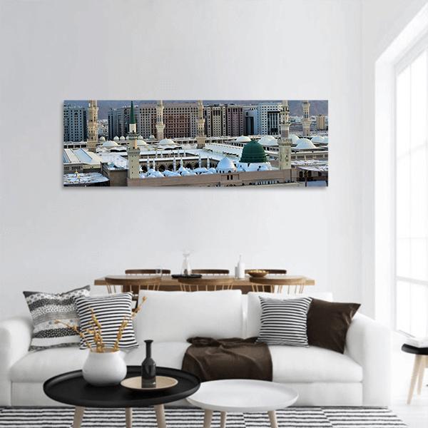 Mosque In Medinah Canvas Wall Art-1 Piece-36" x 12"-Tiaracle