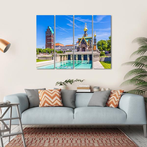 Mathildenhoehe In Darmstadt Canvas Wall Art-4 Horizontal-Gallery Wrap-34" x 24"-Tiaracle