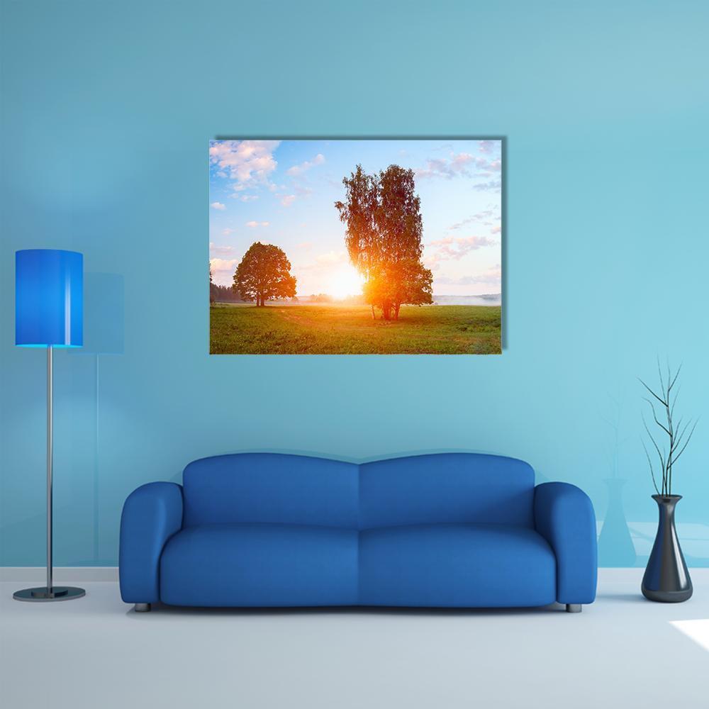 Sunny Summer Morning Canvas Wall Art-1 Piece-Gallery Wrap-48" x 32"-Tiaracle