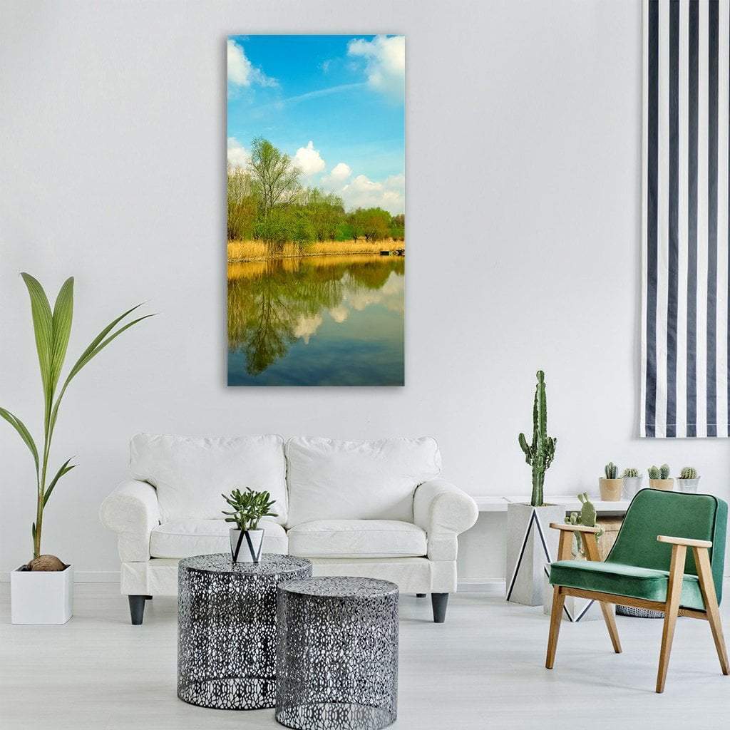 Meadow Land Trees Vertical Canvas Wall Art-1 Vertical-Gallery Wrap-12" x 24"-Tiaracle