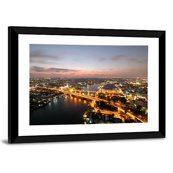Memorial Bridge Of Thailand Canvas Wall Art-1 Piece-Framed Print-20" x 16"-Tiaracle