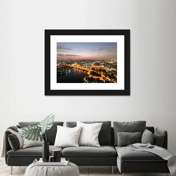 Memorial Bridge Of Thailand Canvas Wall Art-5 Horizontal-Gallery Wrap-22" x 12"-Tiaracle