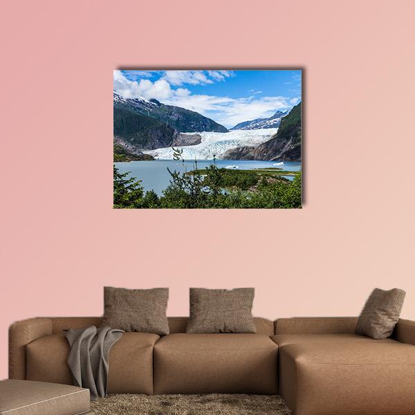 Mendenhall Glacier & Lake Canvas Wall Art-1 Piece-Gallery Wrap-36" x 24"-Tiaracle
