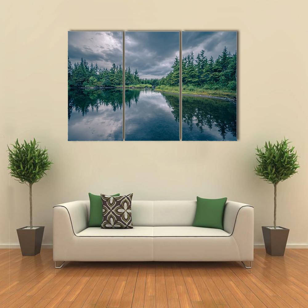 Mendenhall Glacier Park Alaska Canvas Wall Art-3 Horizontal-Gallery Wrap-37" x 24"-Tiaracle