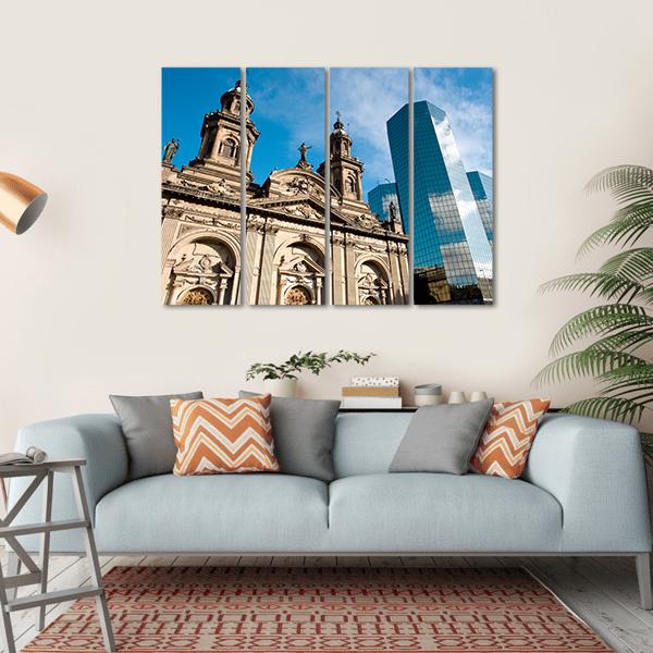 Metropolitan Cathedral In Mexico Canvas Wall Art-4 Horizontal-Gallery Wrap-34" x 24"-Tiaracle
