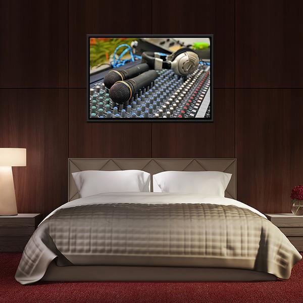 Microphones & Sound Mixer Canvas Wall Art-3 Horizontal-Gallery Wrap-25" x 16"-Tiaracle