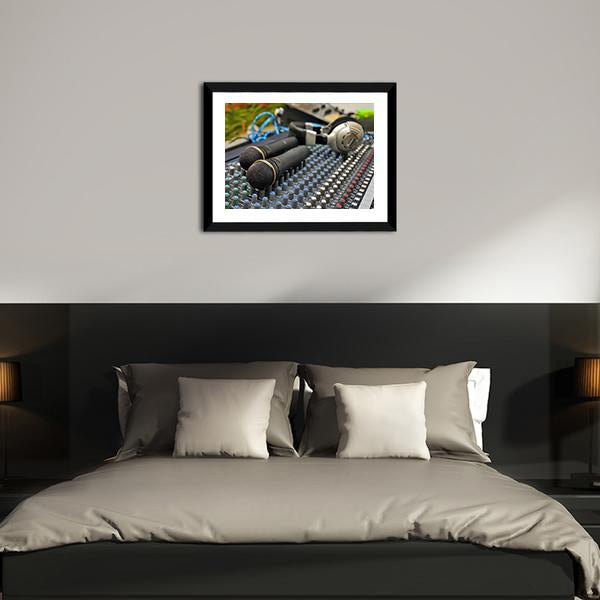Microphones & Sound Mixer Canvas Wall Art-3 Horizontal-Gallery Wrap-25" x 16"-Tiaracle