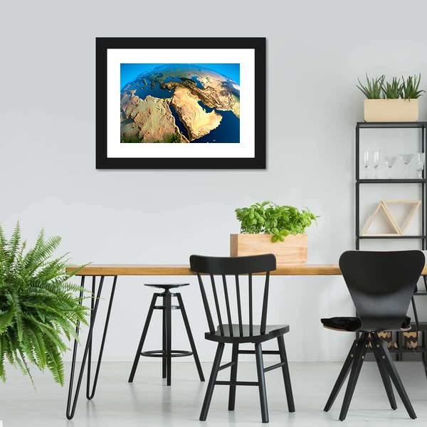 Middle East Satellite View Canvas Wall Art-5 Horizontal-Gallery Wrap-22" x 12"-Tiaracle
