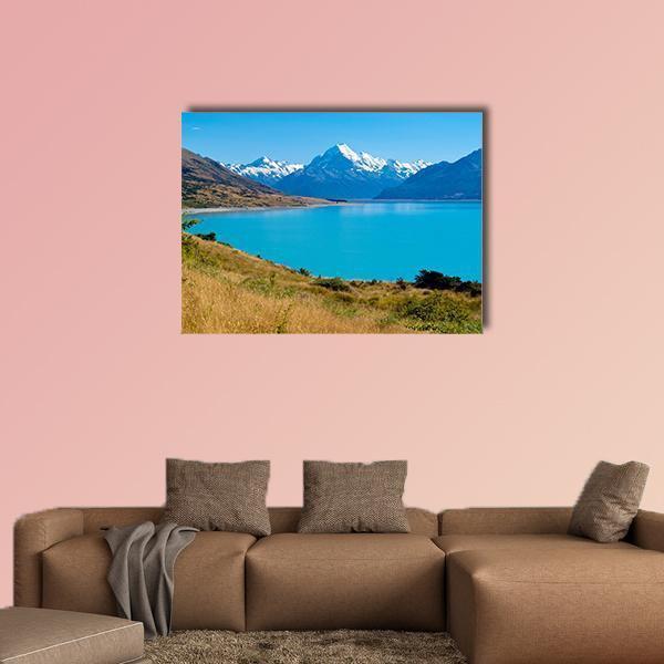 Lake Pukaki New Zealand Canvas Wall Art-1 Piece-Gallery Wrap-48" x 32"-Tiaracle