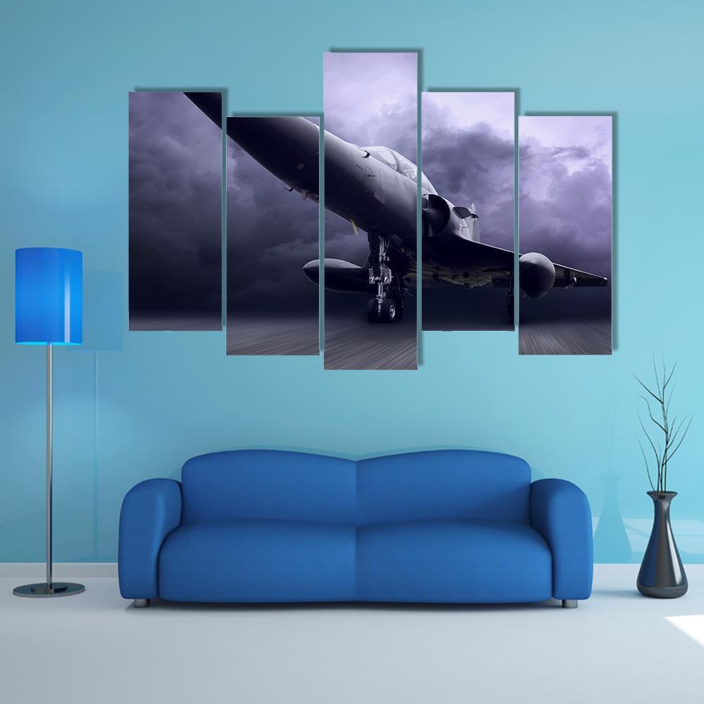 Military Airplane Canvas Wall Art-5 Pop-Gallery Wrap-47" x 32"-Tiaracle