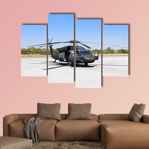Blackhawk Helicopter Canvas Wall Art-4 Pop-Gallery Wrap-50" x 32"-Tiaracle