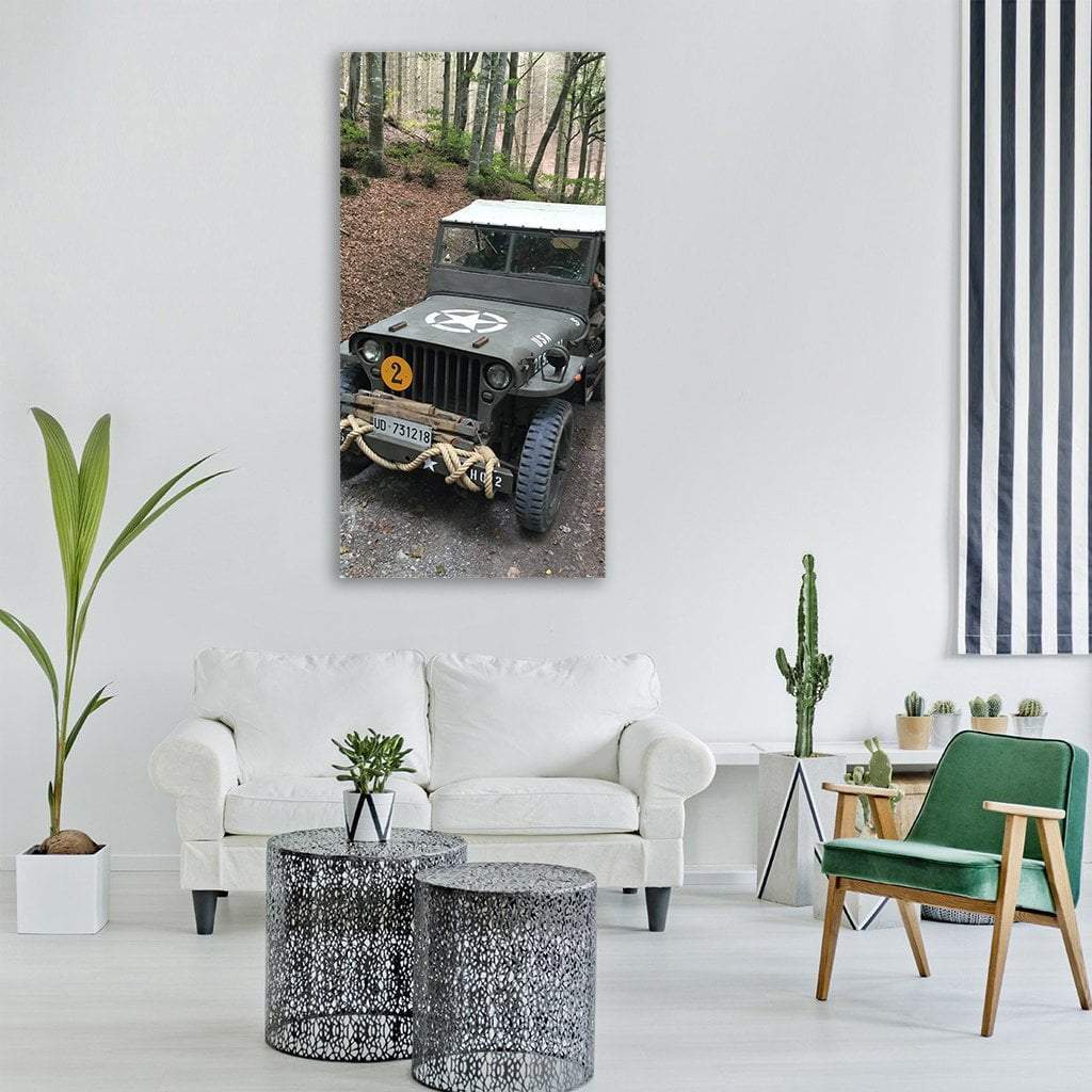 Military Jeep Vertical Canvas Wall Art-1 Vertical-Gallery Wrap-12" x 24"-Tiaracle