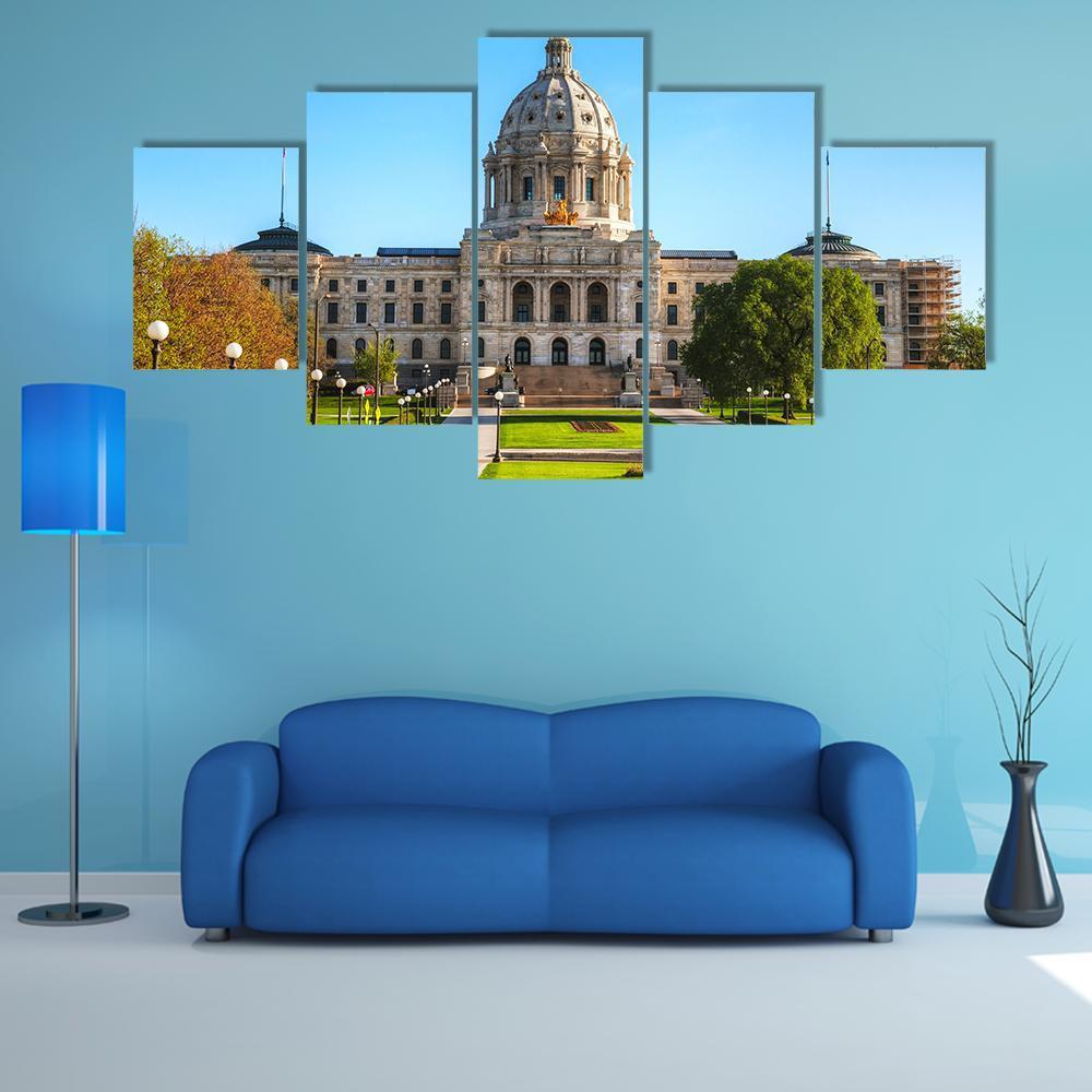 Minnesota Capitol Building Canvas Wall Art-5 Star-Gallery Wrap-62" x 32"-Tiaracle