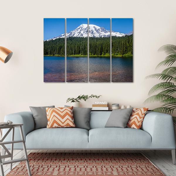 Mirror Lake Washington Canvas Wall Art-4 Horizontal-Gallery Wrap-34" x 24"-Tiaracle