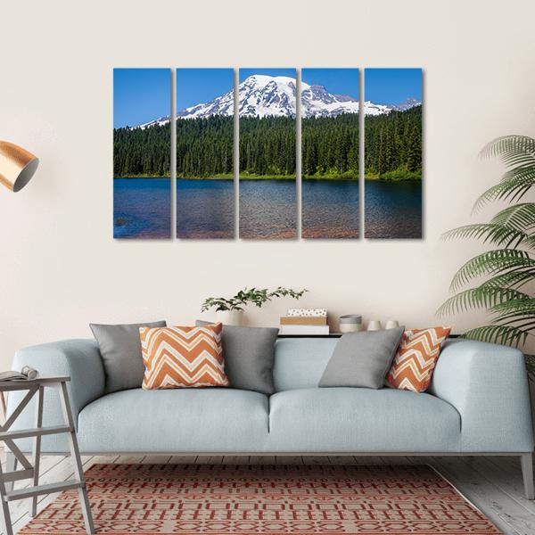 Mirror Lake Washington Canvas Wall Art-5 Horizontal-Gallery Wrap-22" x 12"-Tiaracle