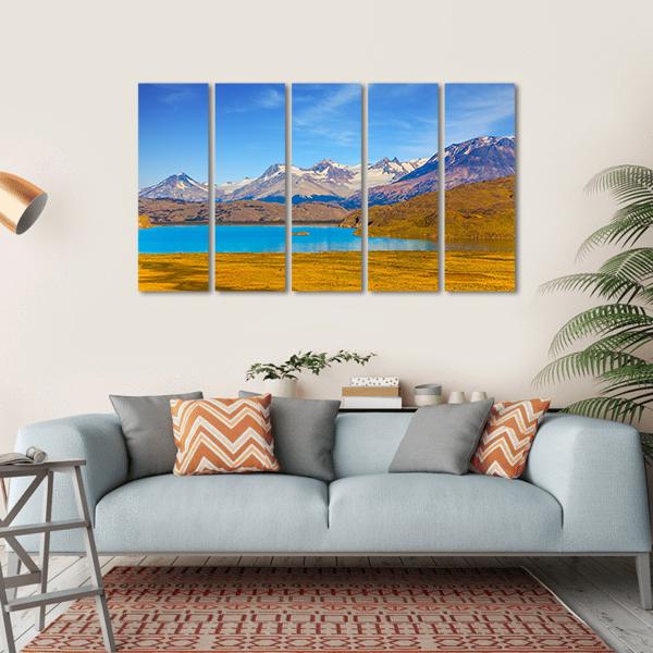 Mirror Lake With Icy Water Canvas Wall Art-5 Horizontal-Gallery Wrap-22" x 12"-Tiaracle
