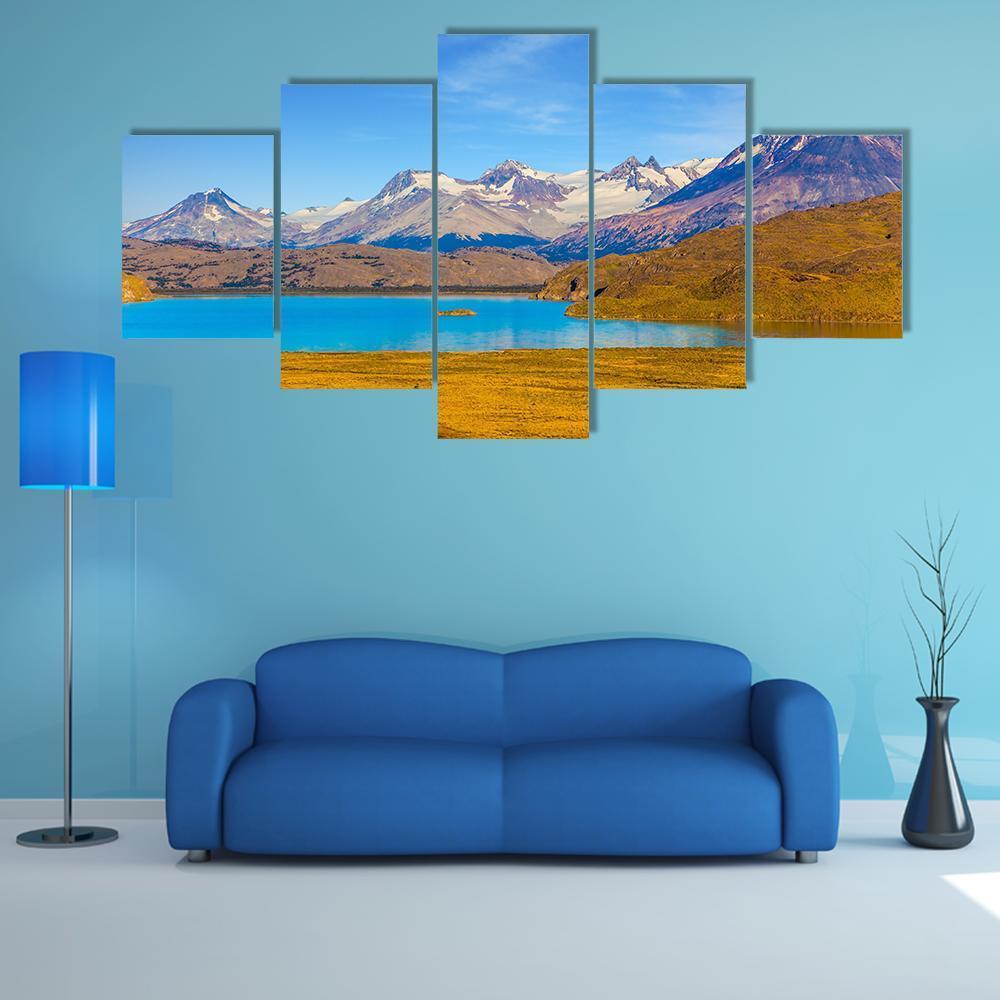 Mirror Lake With Icy Water Canvas Wall Art-5 Star-Gallery Wrap-62" x 32"-Tiaracle