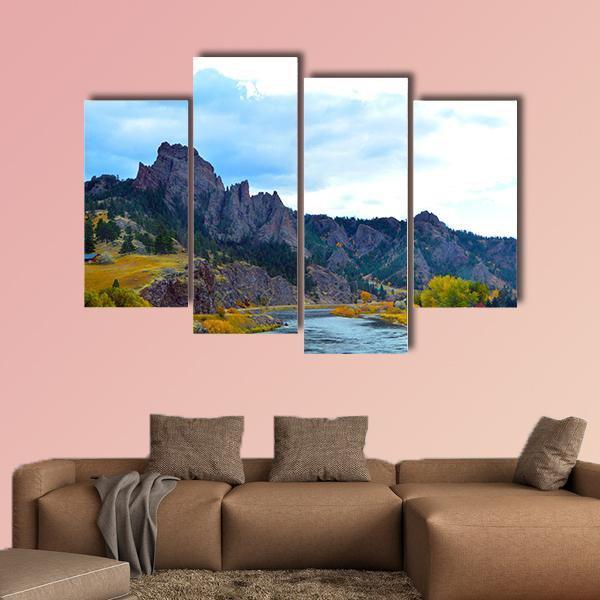 Missouri River Colors Canvas Wall Art-4 Pop-Gallery Wrap-50" x 32"-Tiaracle