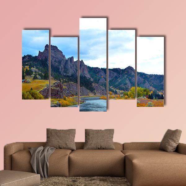 Missouri River Colors Canvas Wall Art-5 Pop-Gallery Wrap-47" x 32"-Tiaracle