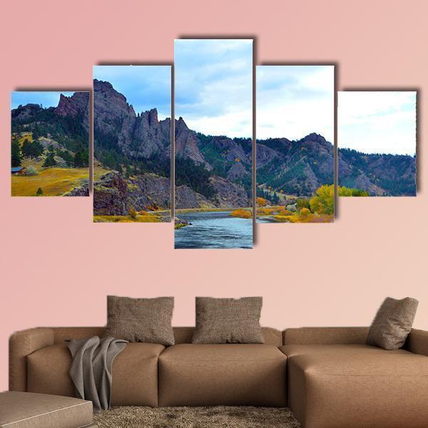 Missouri River Colors Canvas Wall Art-5 Star-Gallery Wrap-62" x 32"-Tiaracle