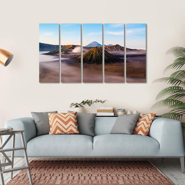 Mist On Mount Bromo Canvas Wall Art-5 Horizontal-Gallery Wrap-22" x 12"-Tiaracle