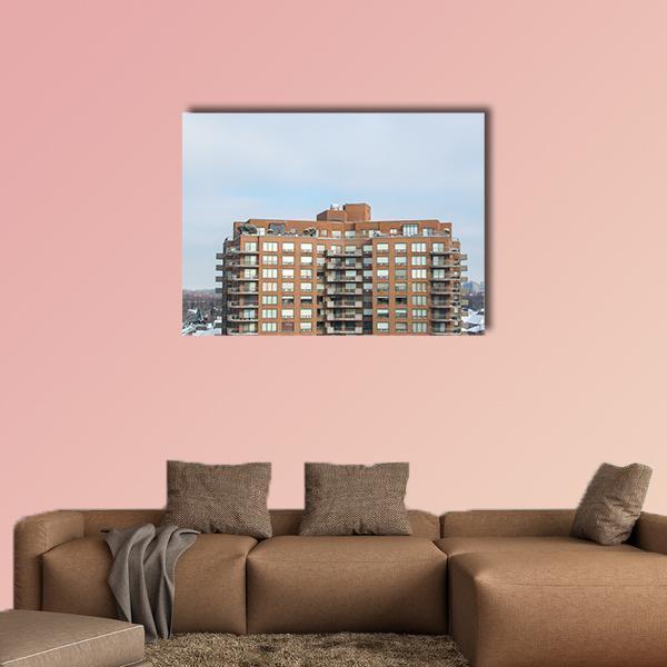 Modern Condo Buildings Canvas Wall Art-1 Piece-Gallery Wrap-48" x 32"-Tiaracle