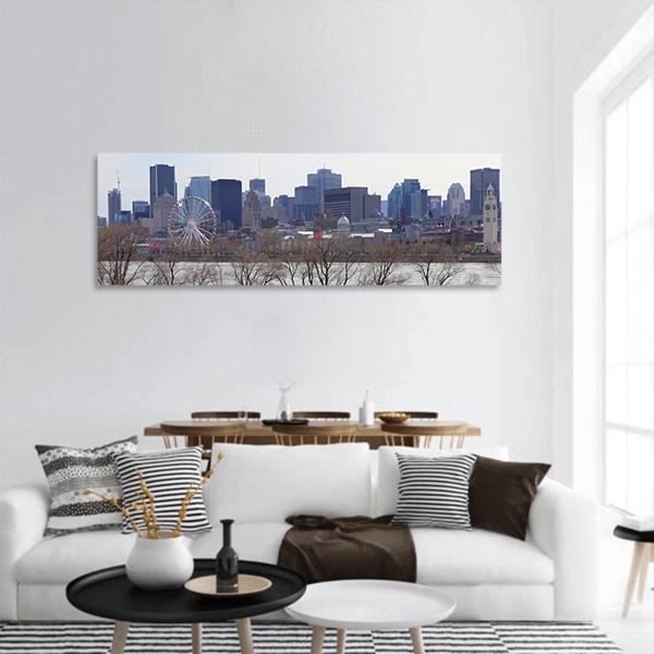 Modern Downtown Of Canada Panoramic Canvas Wall Art-1 Piece-36" x 12"-Tiaracle