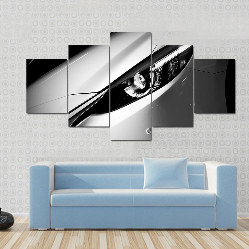 Car Light Close Up Canvas Wall Art-5 Star-Gallery Wrap-62" x 32"-Tiaracle