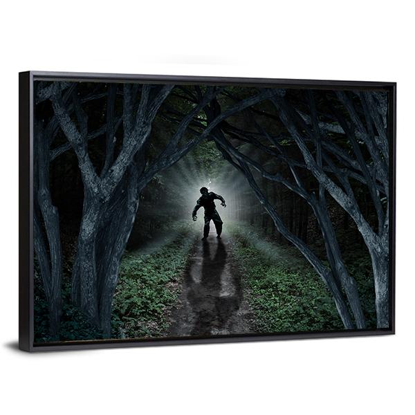 Monster In Forest Vertical Canvas Wall Art-3 Vertical-Gallery Wrap-12" x 25"-Tiaracle