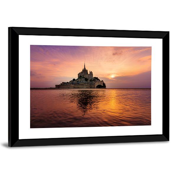 Mont Saint Michel Canvas Wall Art-3 Horizontal-Gallery Wrap-25" x 16"-Tiaracle