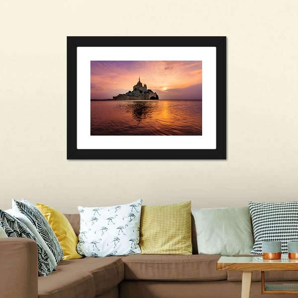 Mont Saint Michel Canvas Wall Art-3 Horizontal-Gallery Wrap-25" x 16"-Tiaracle