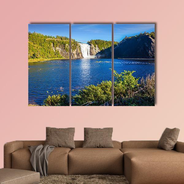 Montmorency Falls Canvas Wall Art-3 Horizontal-Gallery Wrap-37" x 24"-Tiaracle