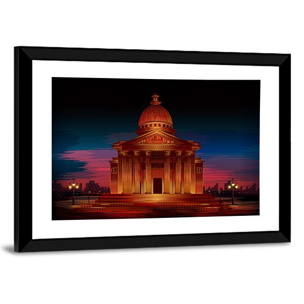 Monument Of Athenian Acropolis Canvas Wall Art-3 Horizontal-Gallery Wrap-25" x 16"-Tiaracle