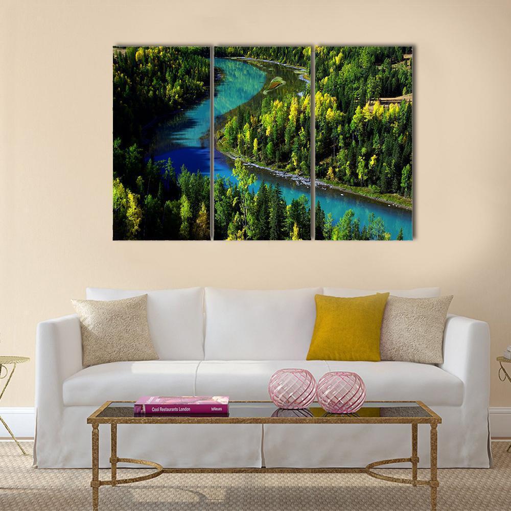 kanak Lake Xinjiang Canvas Wall Art-3 Horizontal-Gallery Wrap-37" x 24"-Tiaracle