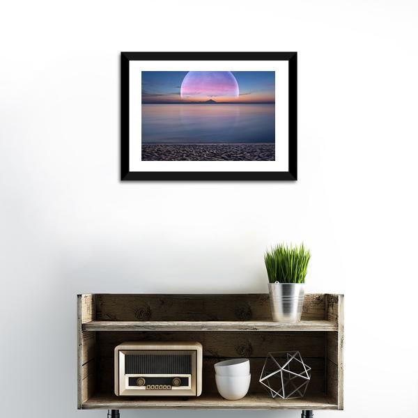 Moon & Sandy Beach Vertical Canvas Wall Art-3 Vertical-Gallery Wrap-12" x 25"-Tiaracle
