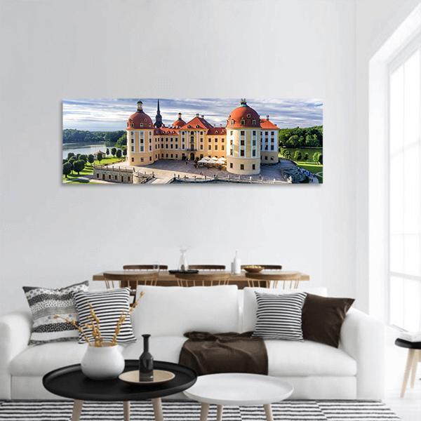Moritzburg Castle In Saxony Panoramic Canvas Wall Art-1 Piece-36" x 12"-Tiaracle