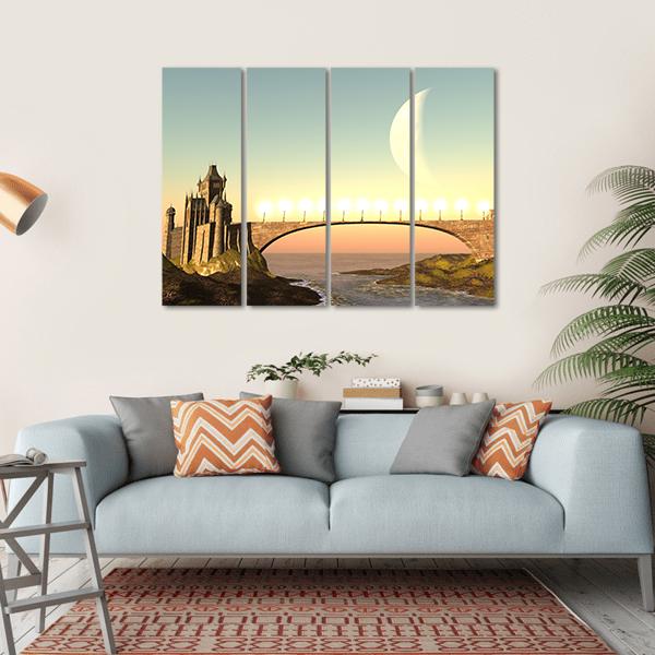 Moravian Castle Canvas Wall Art-4 Horizontal-Gallery Wrap-34" x 24"-Tiaracle