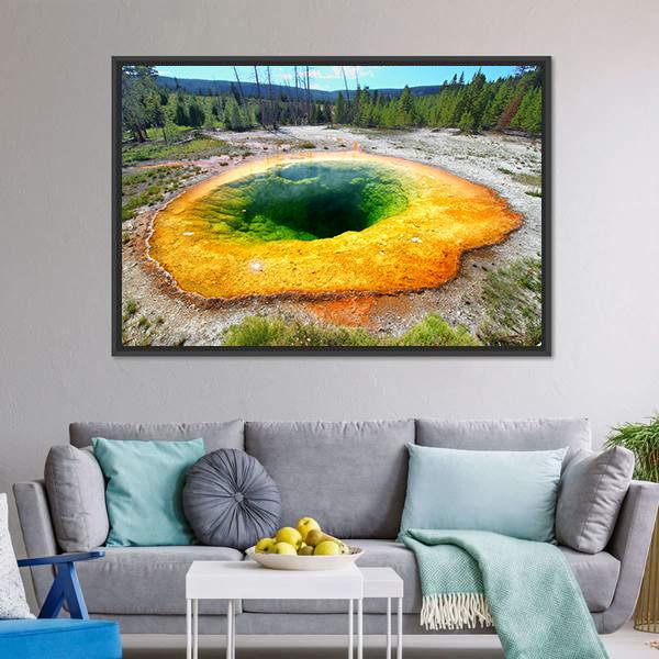 Morning Glory Pool Canvas Wall Art-3 Horizontal-Gallery Wrap-25" x 16"-Tiaracle