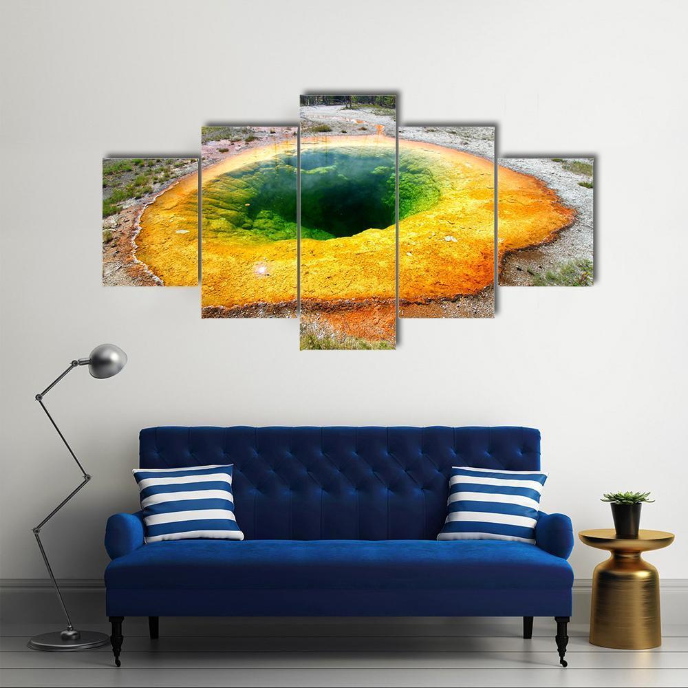 Morning Glory Pool Canvas Wall Art-5 Star-Gallery Wrap-62" x 32"-Tiaracle