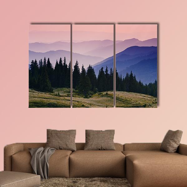 Beautiful Mountain Morning Canvas Wall Art-3 Horizontal-Gallery Wrap-37" x 24"-Tiaracle