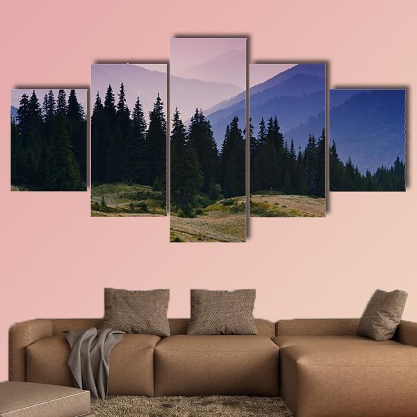 Beautiful Mountain Morning Canvas Wall Art-5 Star-Gallery Wrap-62" x 32"-Tiaracle