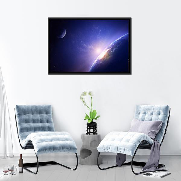 Morning On Planet Earth Canvas Wall Art-1 Piece-Framed Print-20" x 16"-Tiaracle