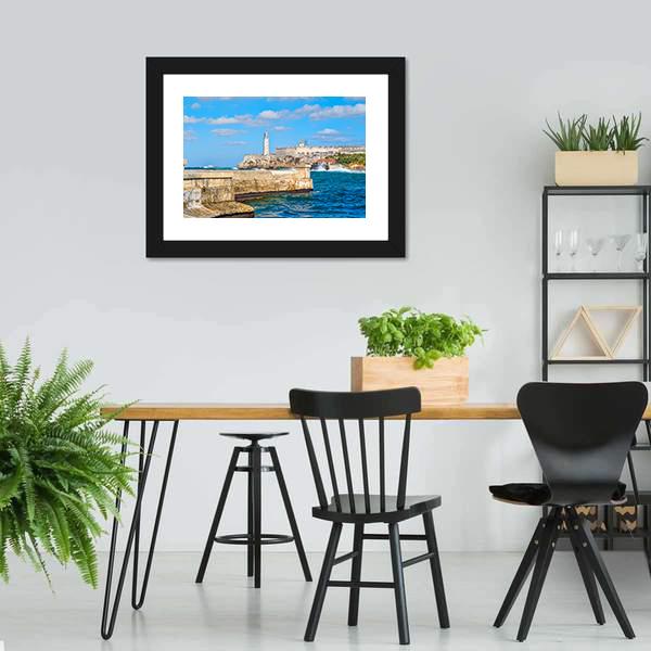 Morro & Malecon Seawall Canvas Wall Art-3 Horizontal-Gallery Wrap-25" x 16"-Tiaracle