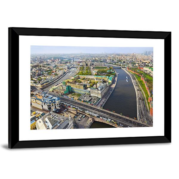 Moscow Aerial View Canvas Wall Art-3 Horizontal-Gallery Wrap-25" x 16"-Tiaracle